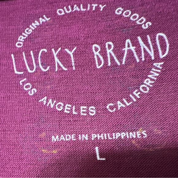 Lucky Brand Women's Purple and Orange Short Sleeve Top size L - Picture 3 of 3